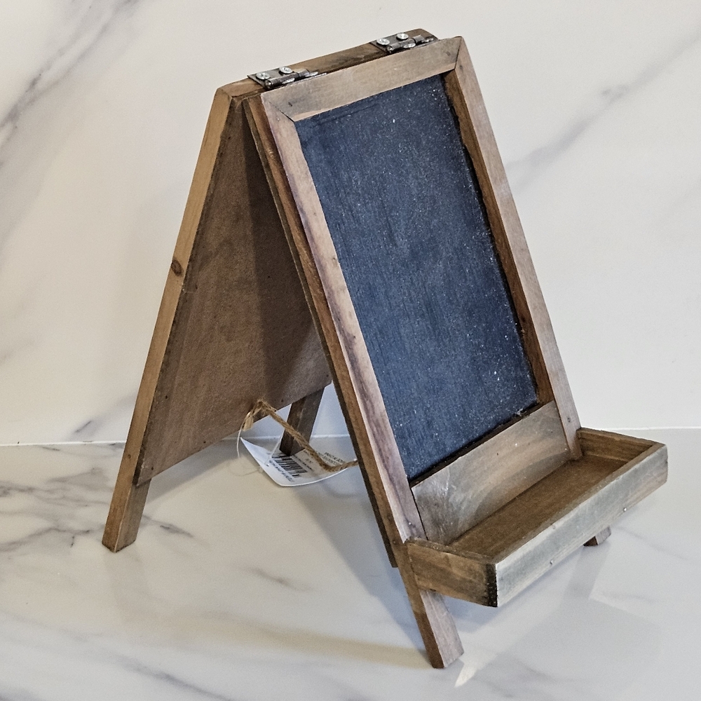 NWT - Rustic Wooden Framed Chalkboard Easle